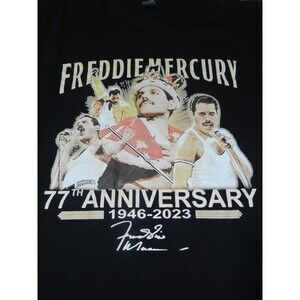 Freddie Mercury Music Men's T-Shirt Iconic Queen Band 77th Anniversary Size 3XL